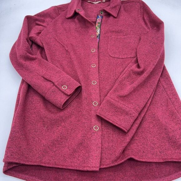 Soft Surroundings Red Snap Down Jacket size XL - Picture 1 of 5